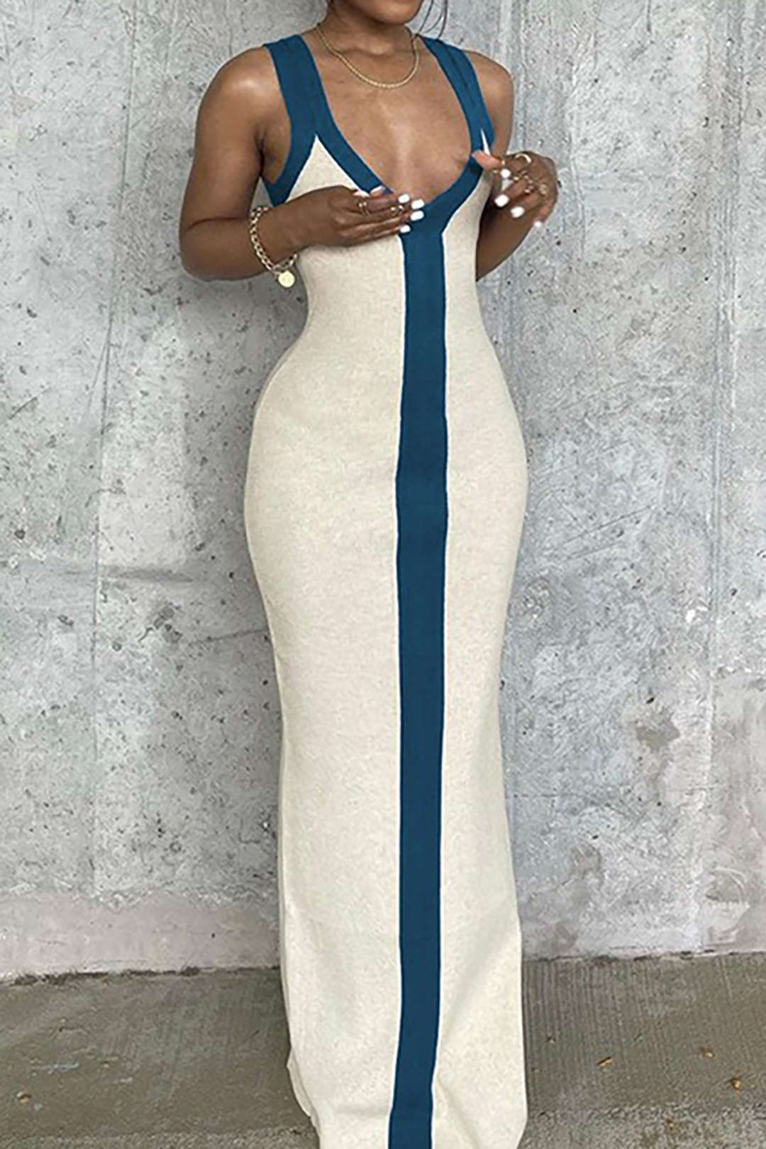 Split Detail Colourblock Dress