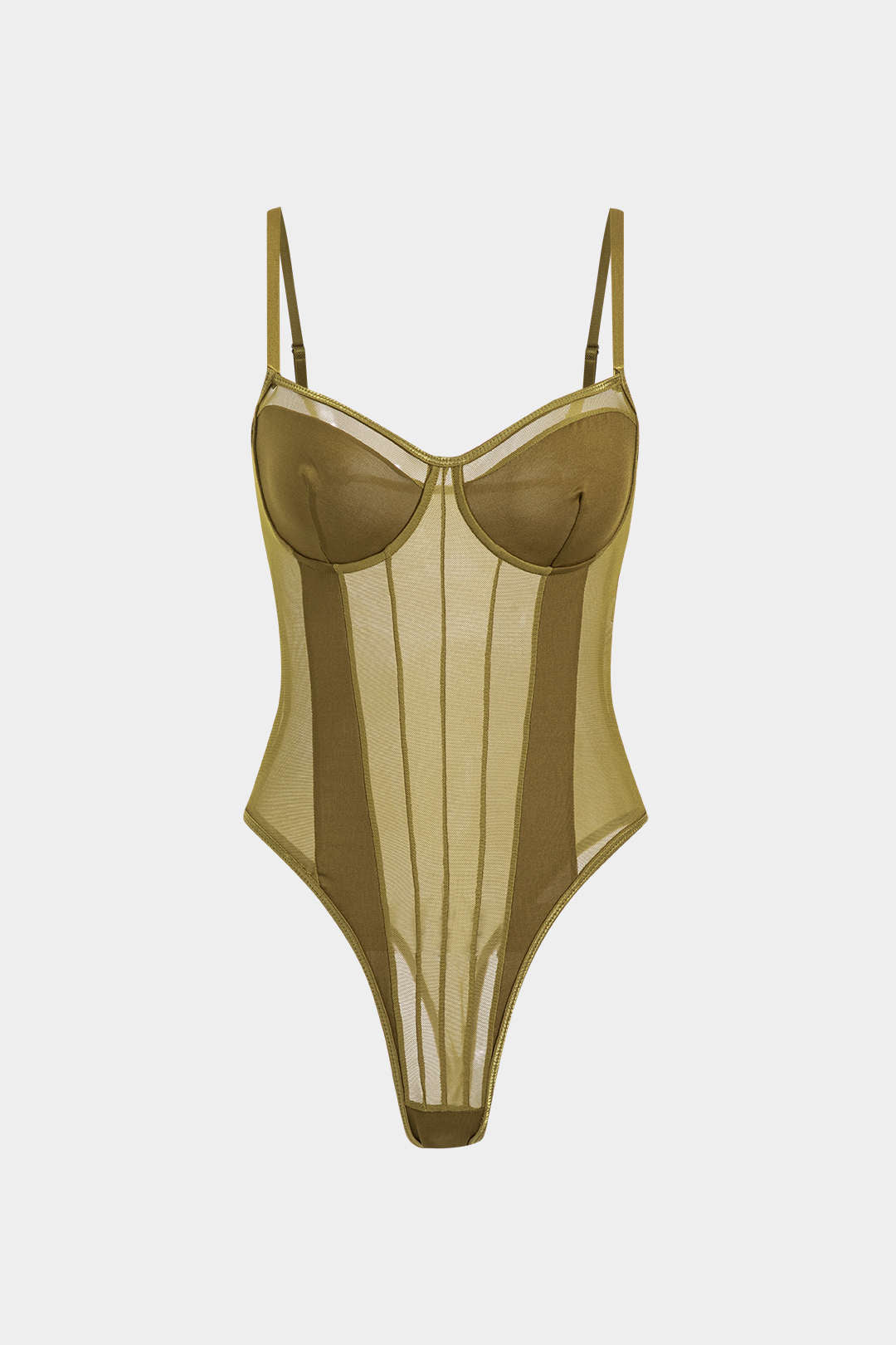 Olivia -Sheer Corset Bodysuit