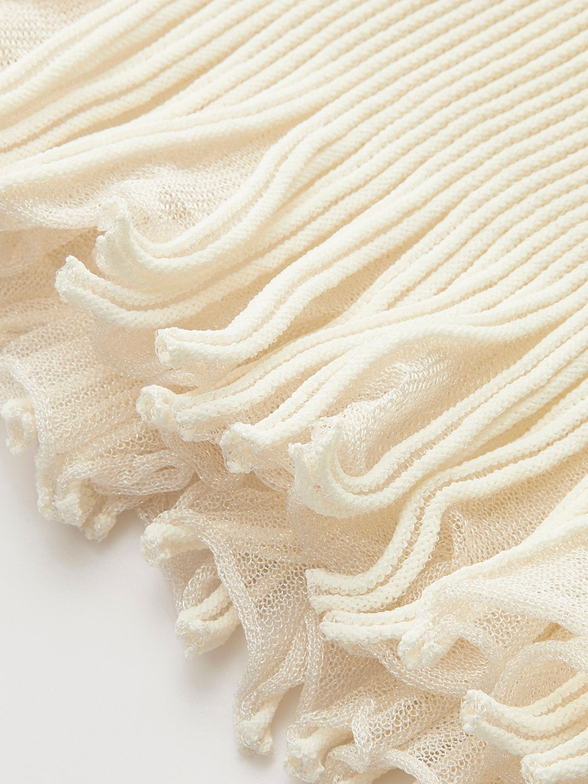Dana-Pleated Skirt with Mesh Panel Detail