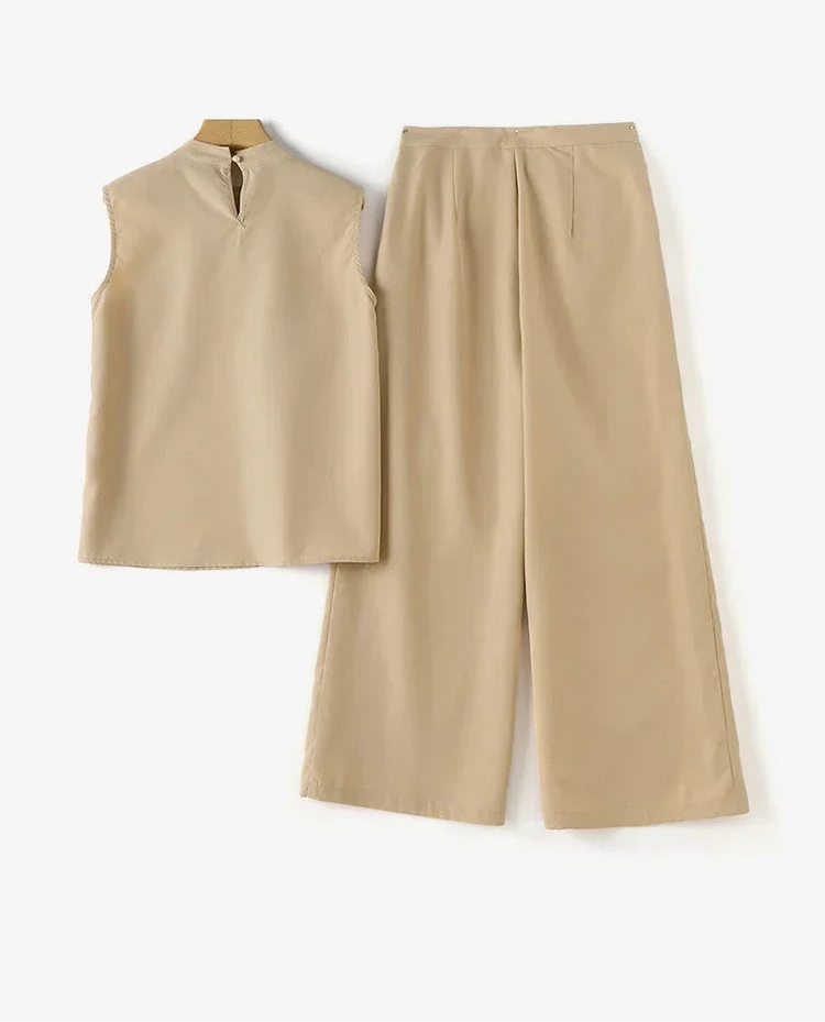 Zara- 2Pcs Wide leg Pants Set