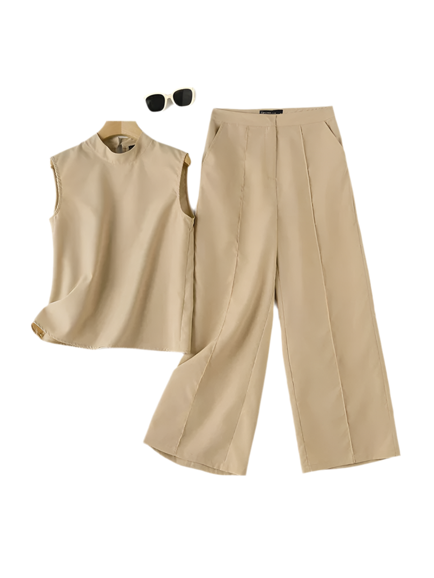 Zara- 2Pcs Wide leg Pants Set