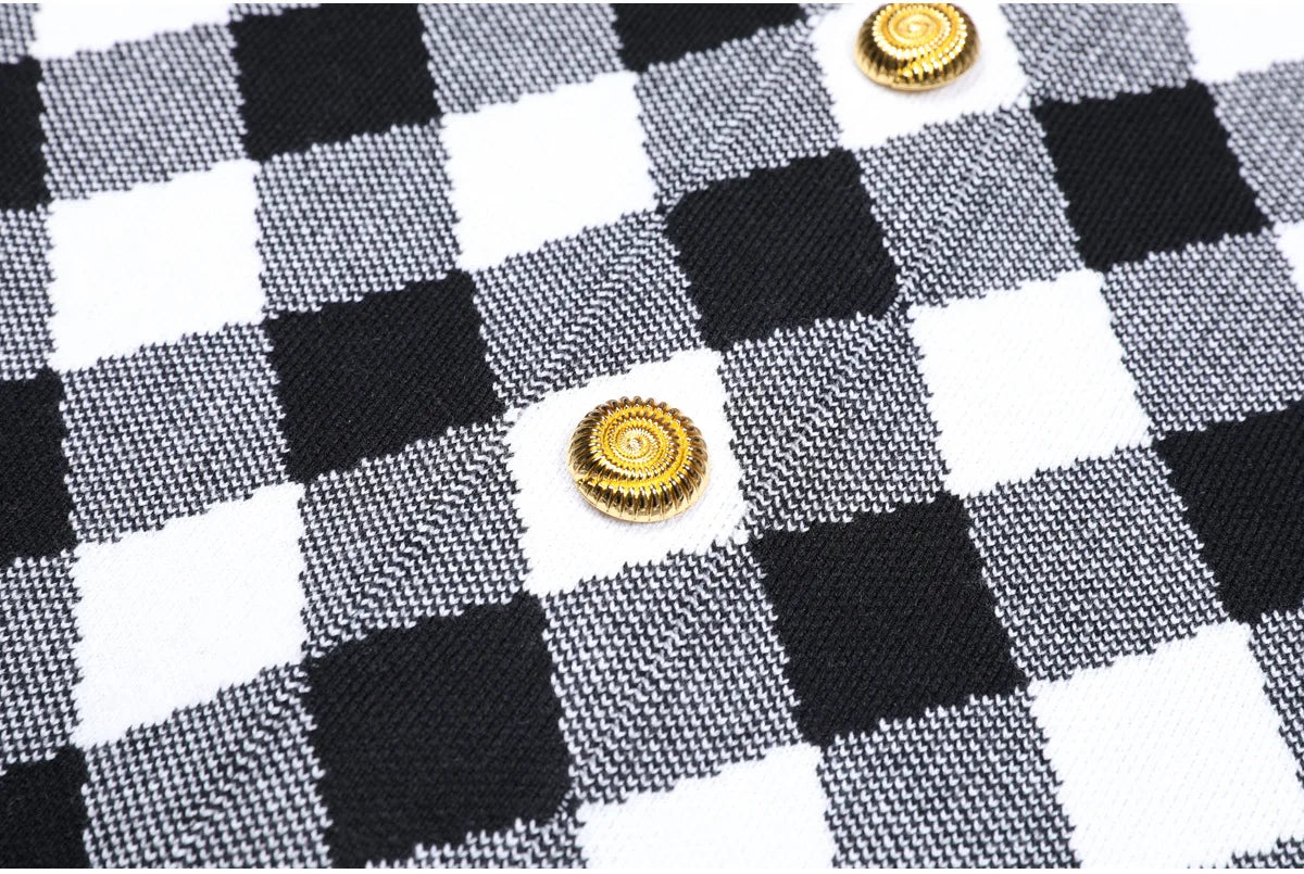 Camille Plaid Halter Knit Dress