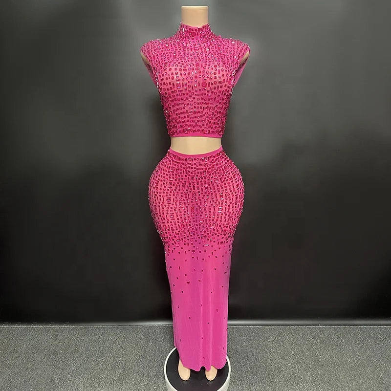 Lumière Sequin Halter Skirt Set