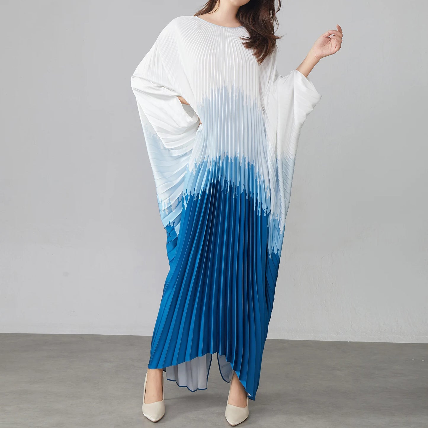 Mara-Floral Pleated Satin Maxi Dress