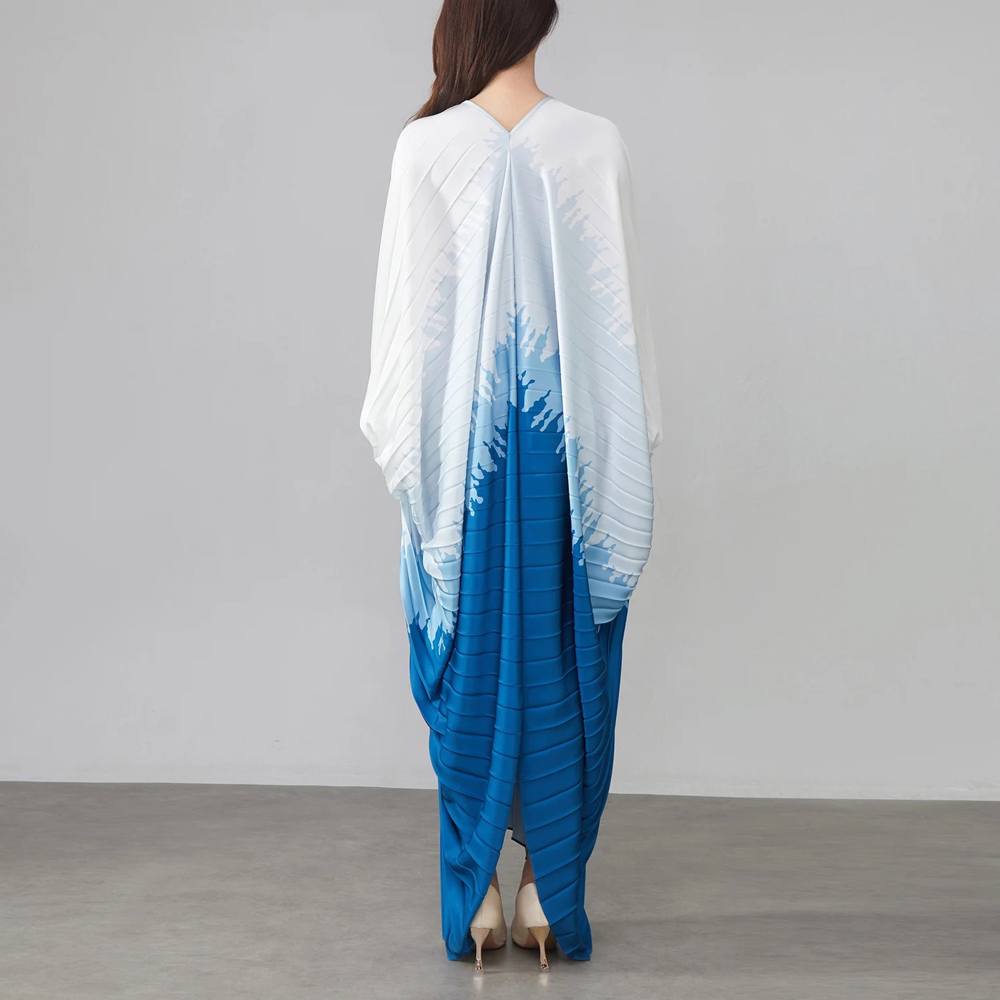Mara-Floral Pleated Satin Maxi Dress