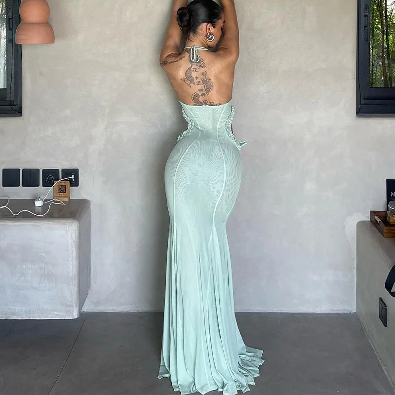 Omara- Off Shoulder Bow Tight Backless Sexy Dresses