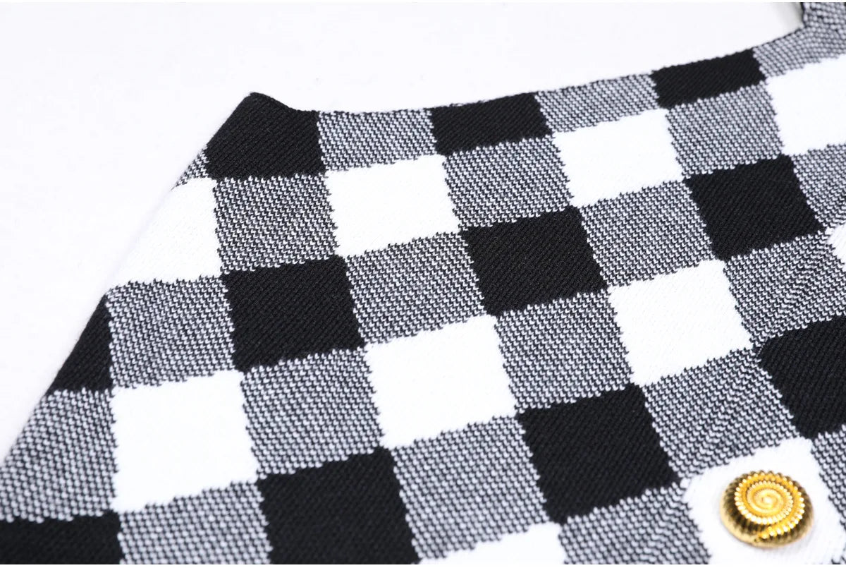 Camille Plaid Halter Knit Dress