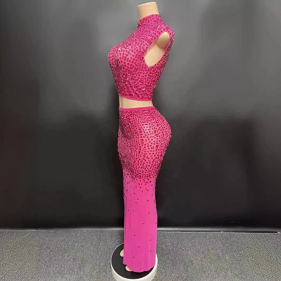 Lumière Sequin Halter Skirt Set