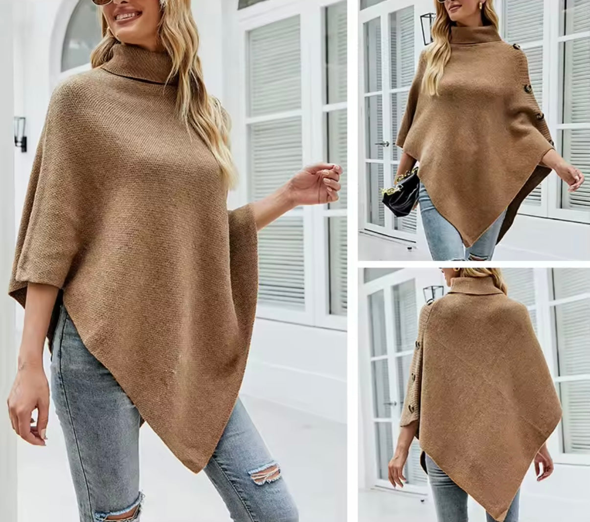 Vivian- Oversized Kinitted Ponchos Pullover