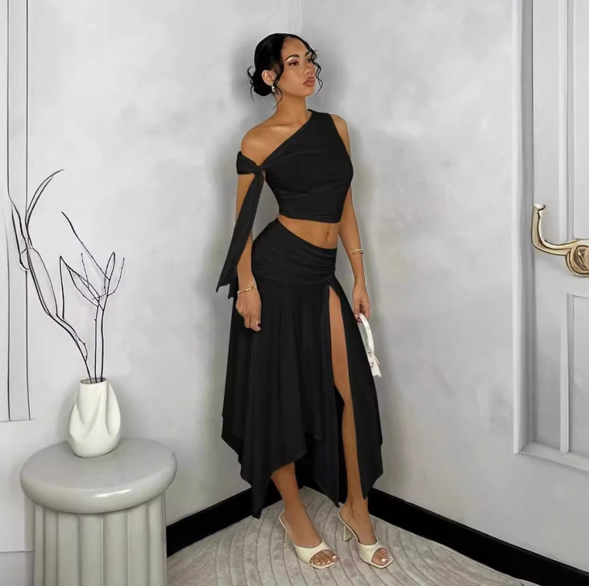Zoey-Asymmetrical Two-Piece Set