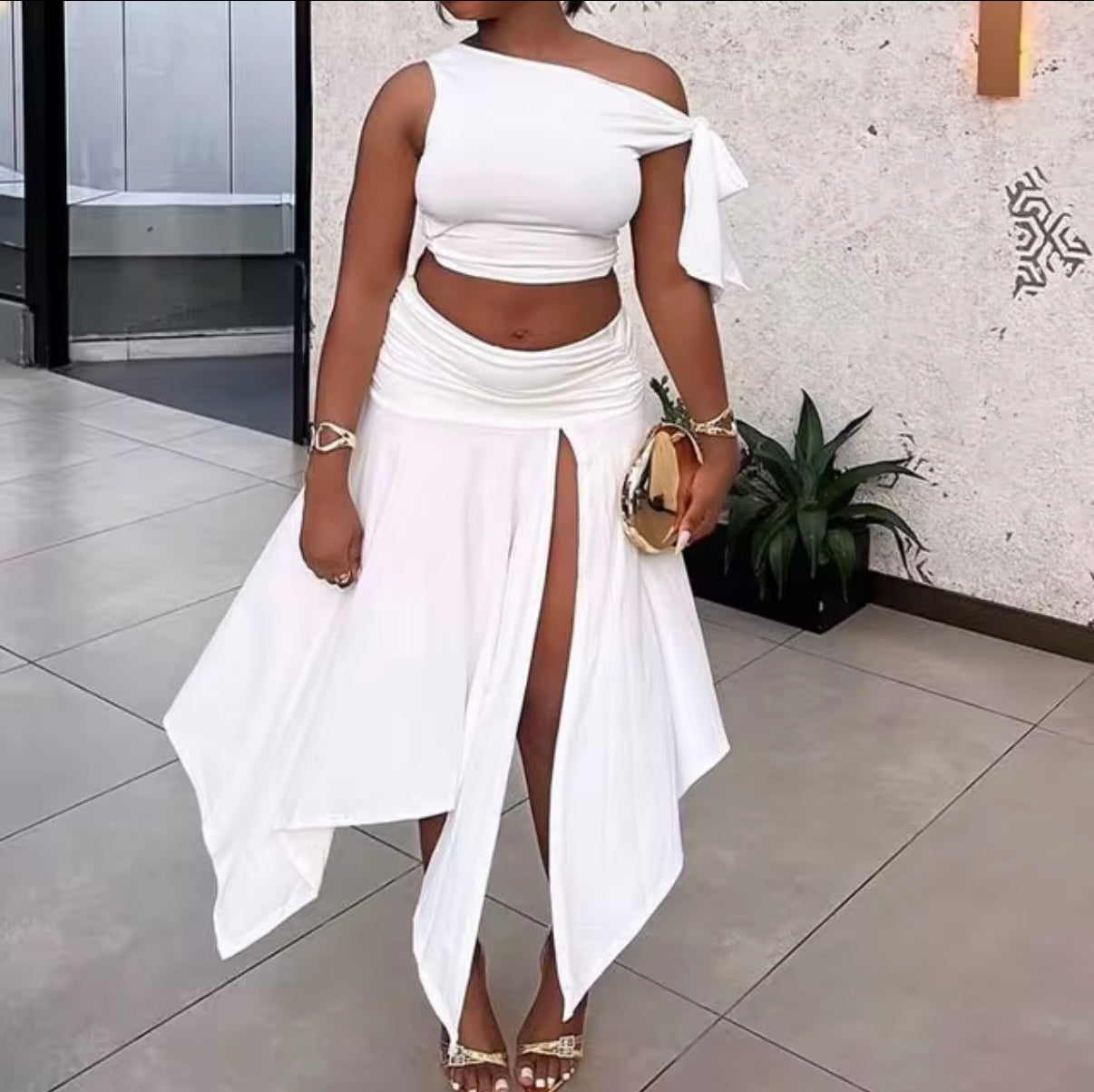 Zoey-Asymmetrical Two-Piece Set