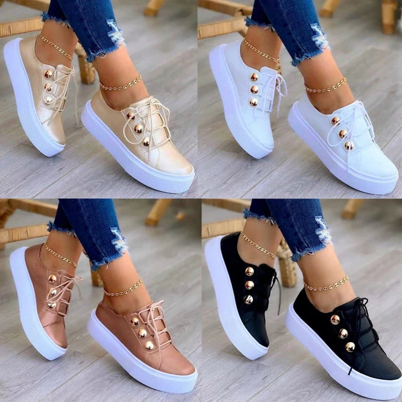 Casual Flat Lace Up Tennis Shoes