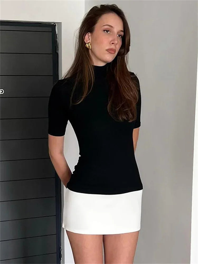 Diana-Contrast Mini Dress