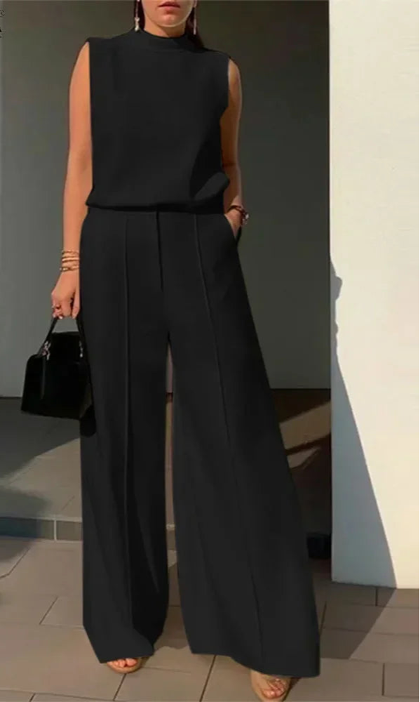 Zara- 2Pcs Wide leg Pants Set