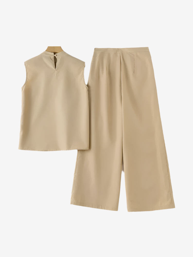 Zara- 2Pcs Wide leg Pants Set