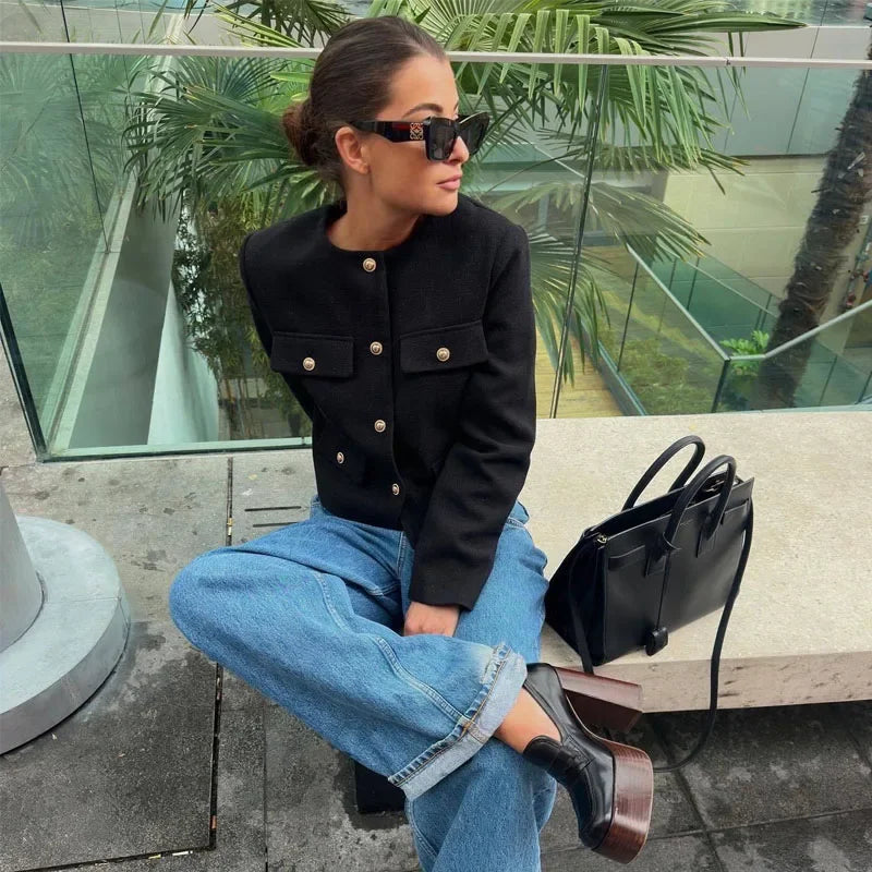 Lilly - Long Sleeve Cropped Jacket