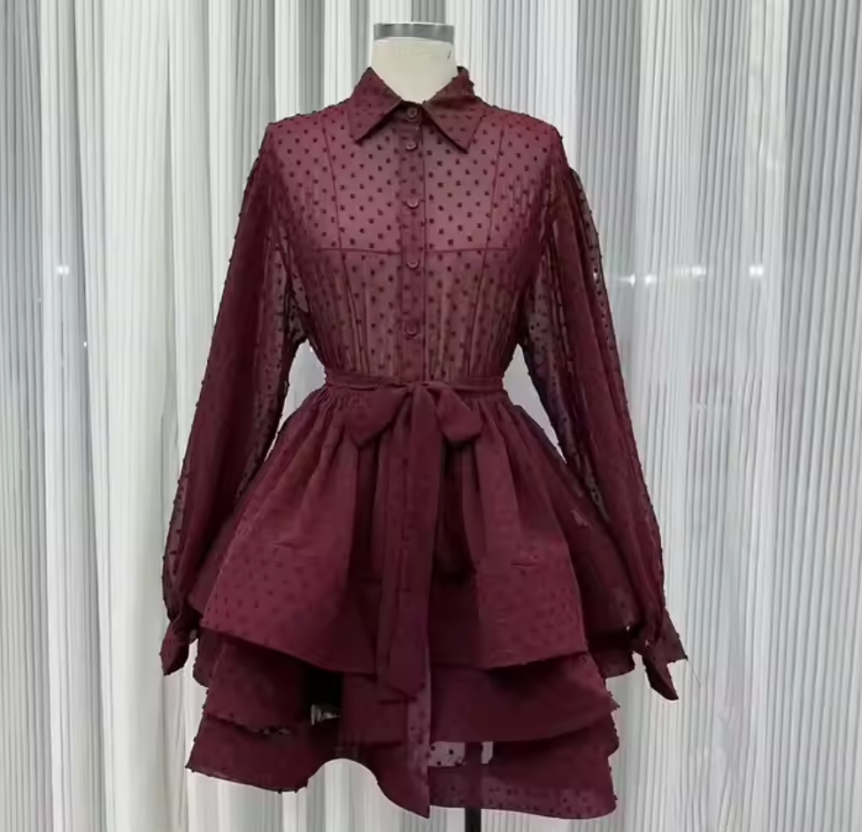 Aurora Belted Tulle Mini Dress