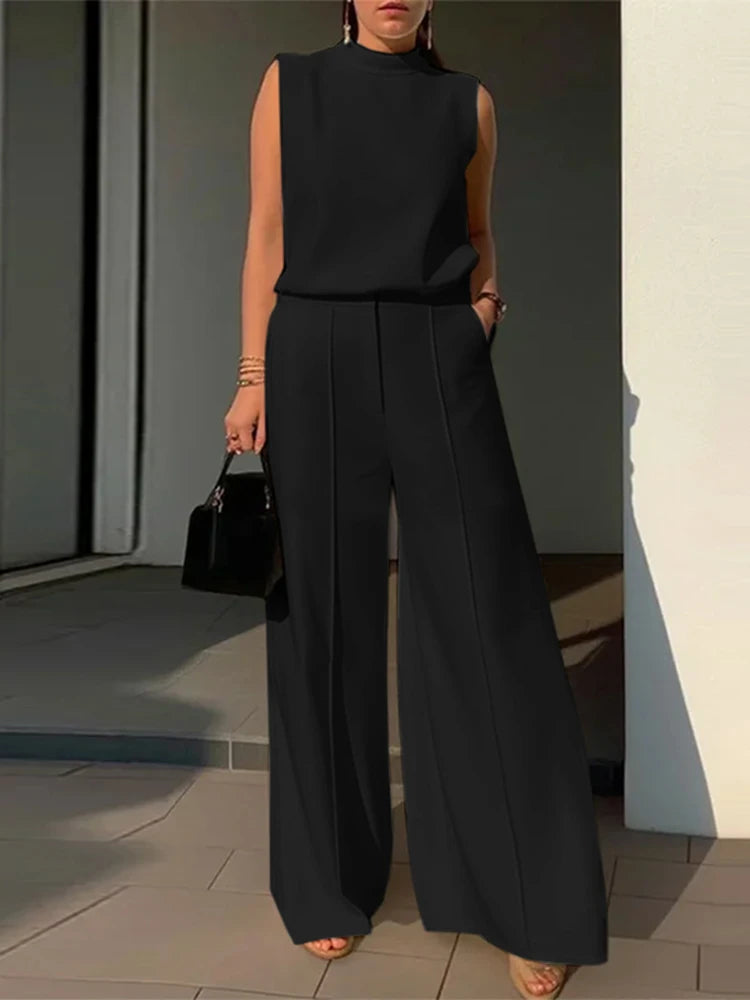 Zara- 2Pcs Wide leg Pants Set