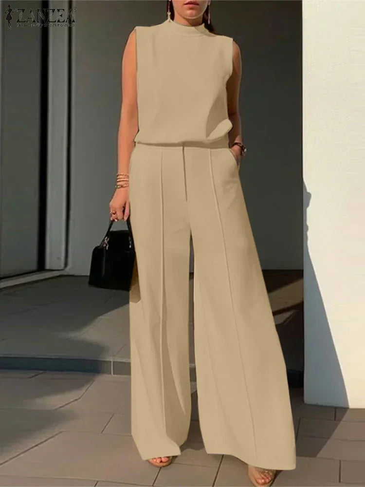 Zara- 2Pcs Wide leg Pants Set