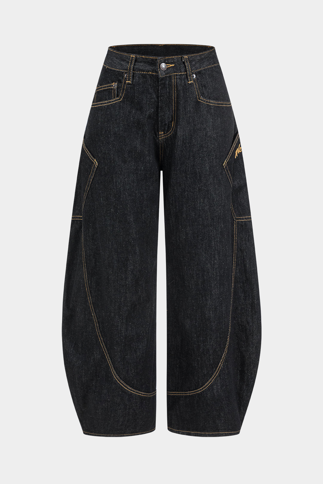 Vintage-Inspired Wide Leg Distressed Denim