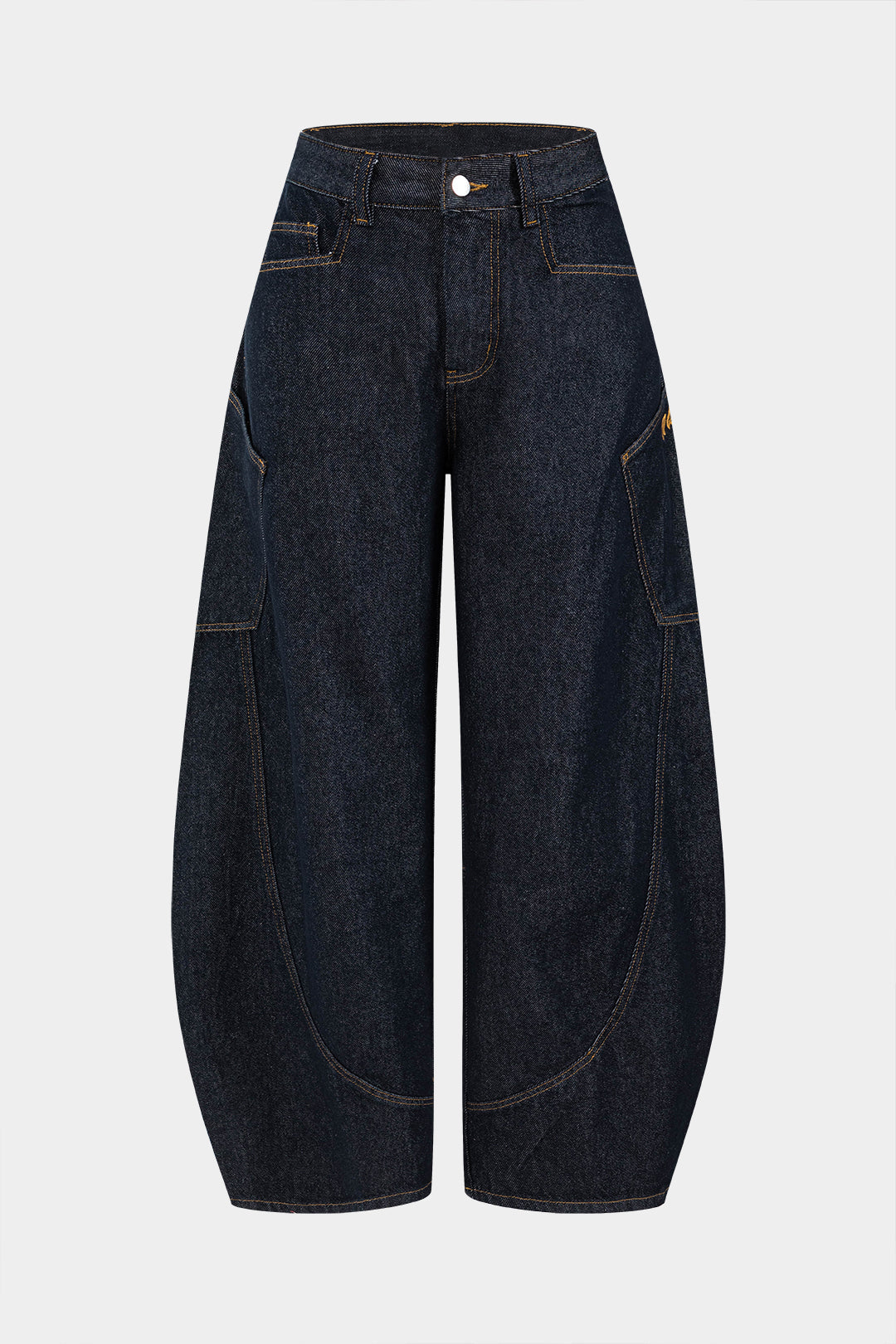 Vintage-Inspired Wide Leg Distressed Denim