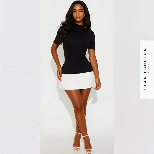 Diana-Contrast Mini Dress