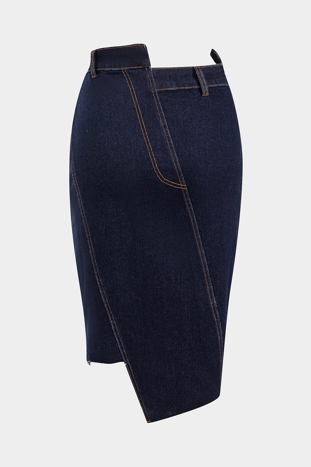 Lara-Asymmetrical Denim Button Skirt