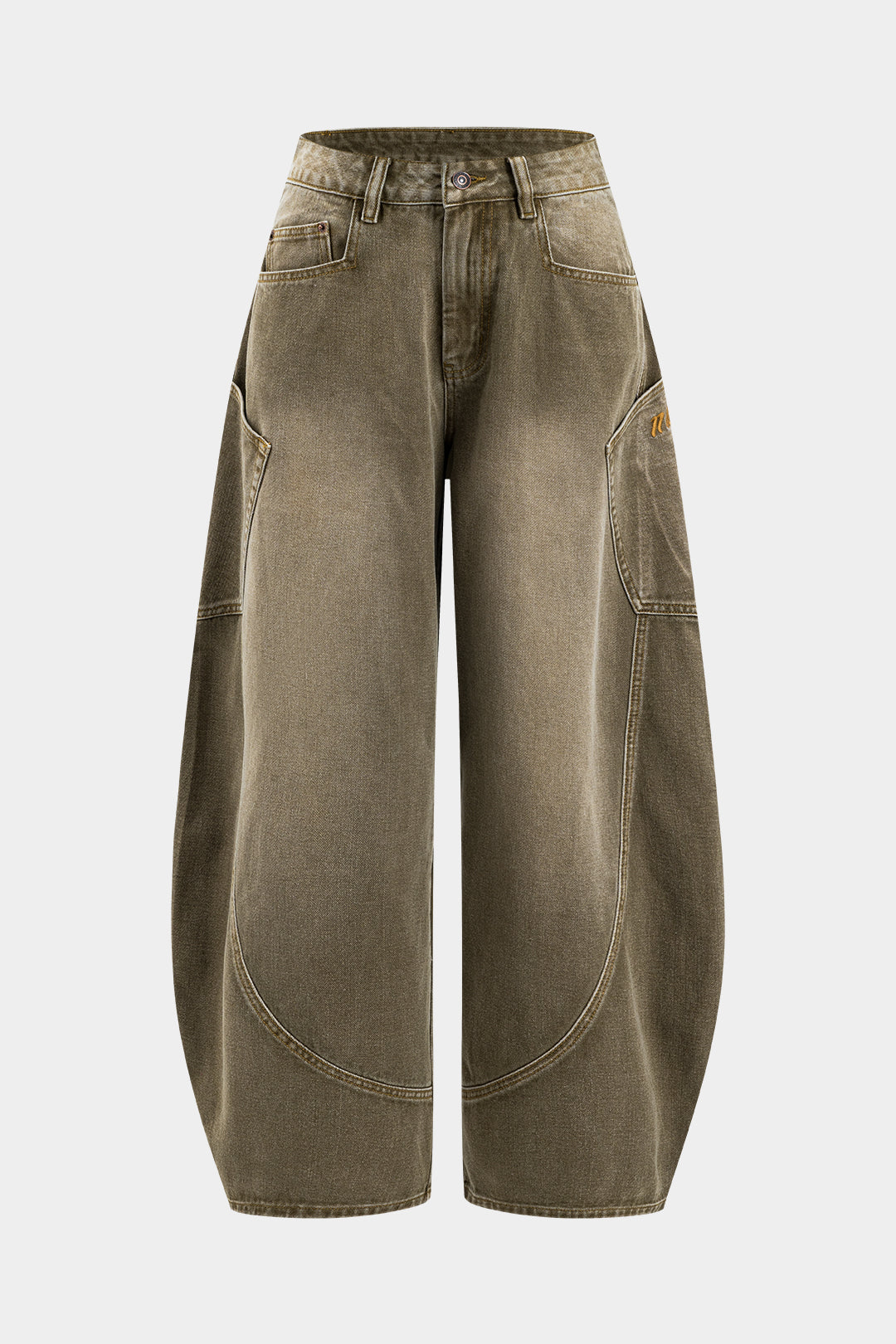Vintage-Inspired Wide Leg Distressed Denim