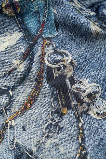 Jay – Hose mit weitem Bein und Farbblock-Knopfdesign