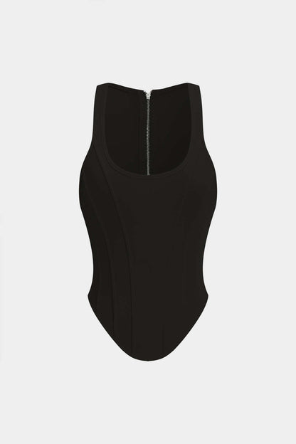 Elevated Semi-Sheer `Corset Top