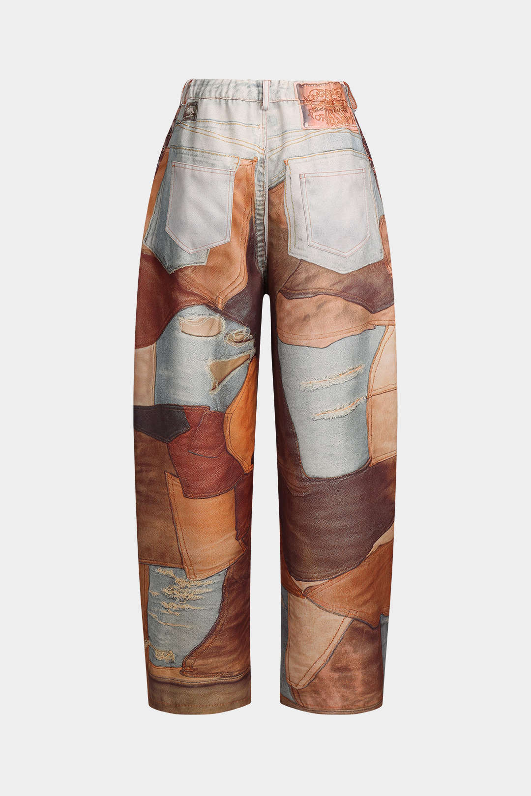 Jay – Hose mit weitem Bein und Farbblock-Knopfdesign