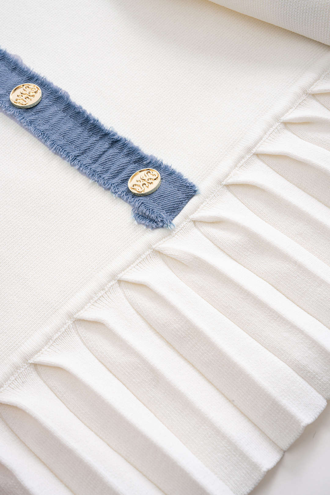 Metallic Button Knit Sweater Dress
