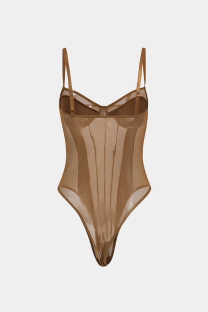 Olivia -Sheer Corset Bodysuit