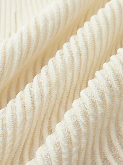 Dana-Ruffled Ribbed Knit Top