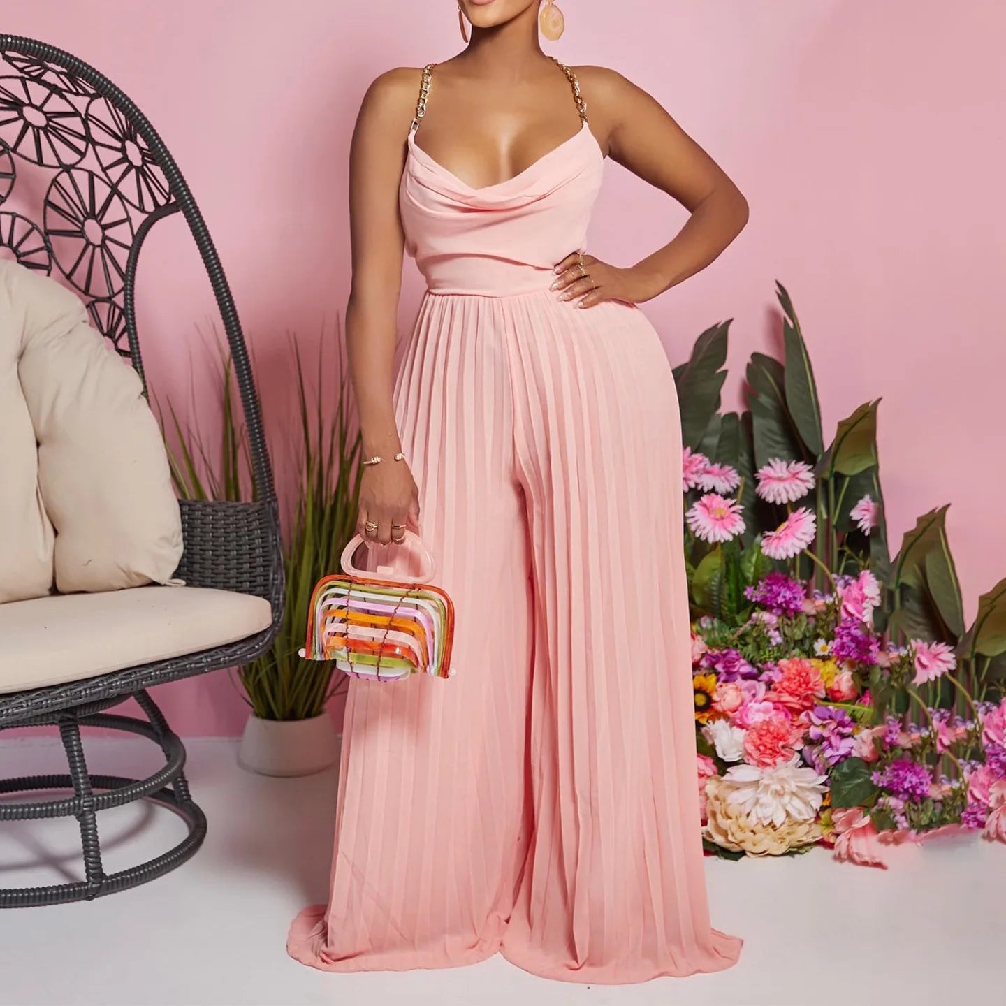 Summer- Full-Length Halter Jumpsuit