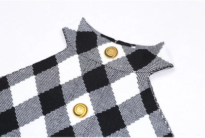 Camille Plaid Halter Knit Dress