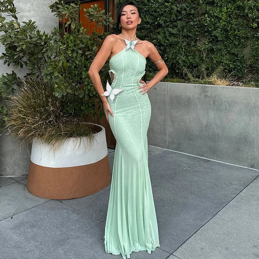 Omara- Off Shoulder Bow Tight Backless Sexy Dresses