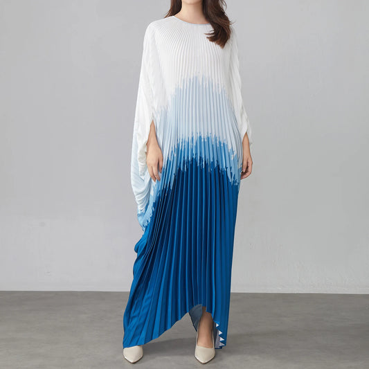 Mara-Floral Pleated Satin Maxi Dress