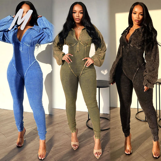 Vintage Puff Sleeve Knit Jumpsuit