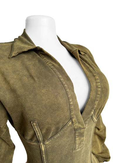 Vintage Puff Sleeve Knit Jumpsuit