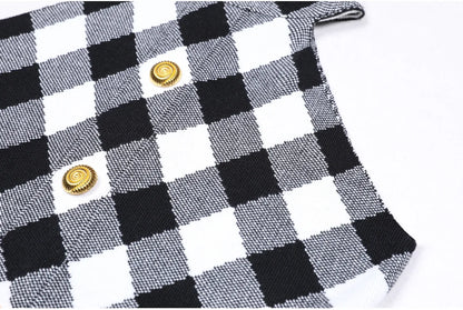 Camille Plaid Halter Knit Dress
