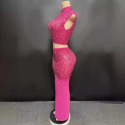 Lumière Sequin Halter Skirt Set