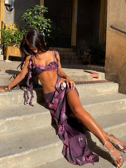 Aavya Royal Orchid  Maxi Skirt Set