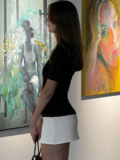 Diana-Contrast Mini Dress
