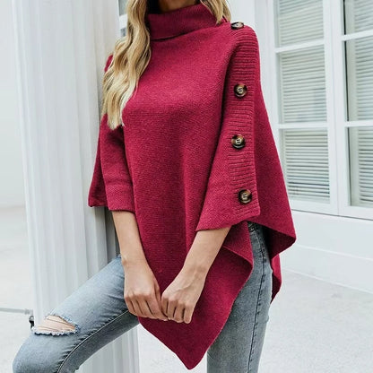 Vivian - Übergroßer Strick-Poncho-Pullover