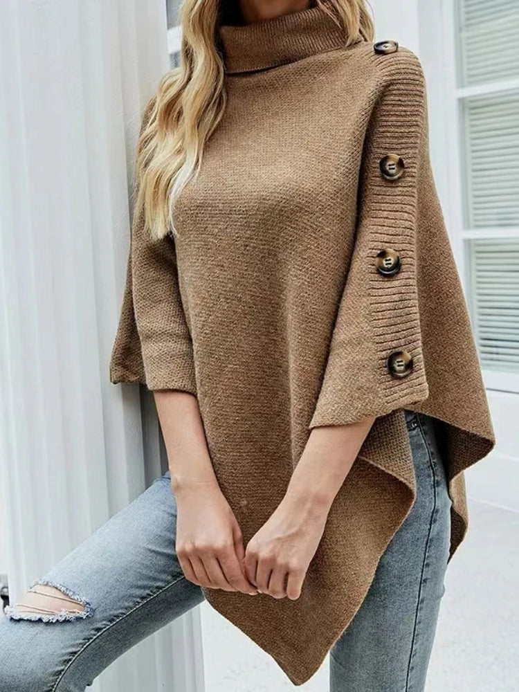 Vivian - Übergroßer Strick-Poncho-Pullover