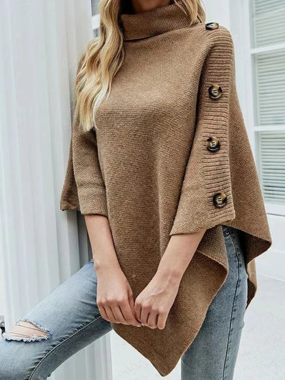 Vivian - Übergroßer Strick-Poncho-Pullover