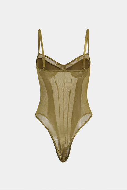 Olivia -Sheer Corset Bodysuit