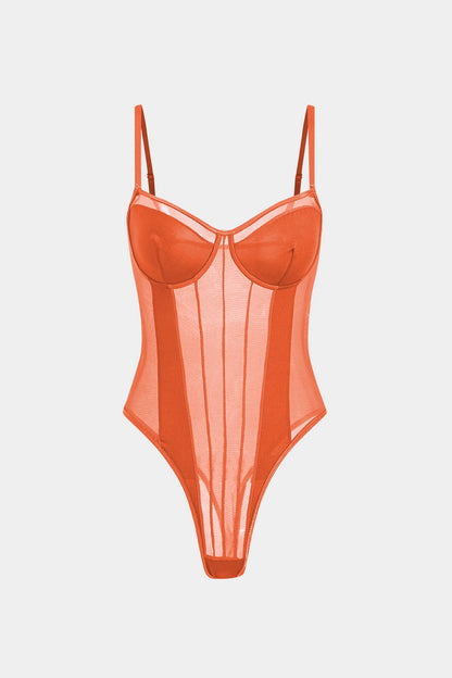 Olivia -Sheer Corset Bodysuit