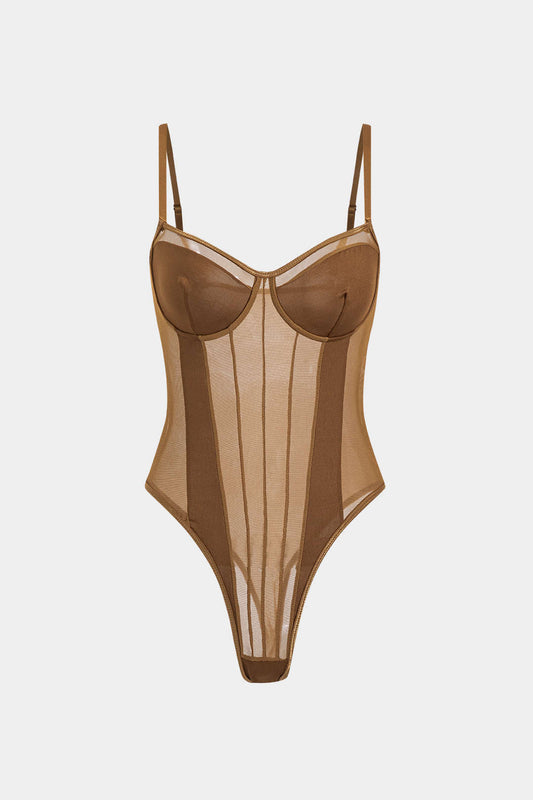 Olivia -Sheer Corset Bodysuit